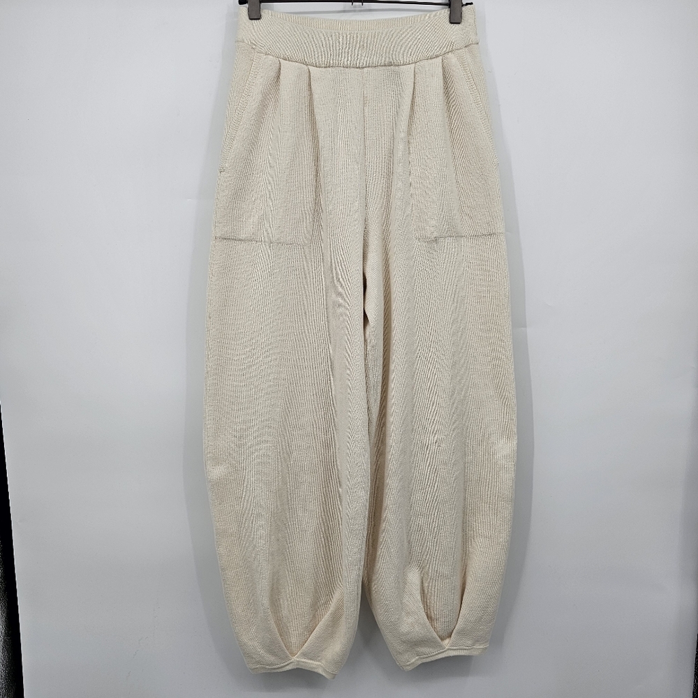 Free People Ivory High-Rise Relaxed Track Pants - Picture 2 of 8